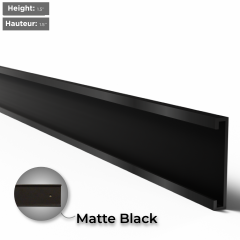 1.5" x 8" Porte Plaque de Nom Mural Noir Mat