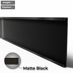 3" x 12" Porte Plaque de Nom Noir Mat