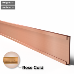 1.5" x 10" Porte Plaque de Nom Mural Or Rose